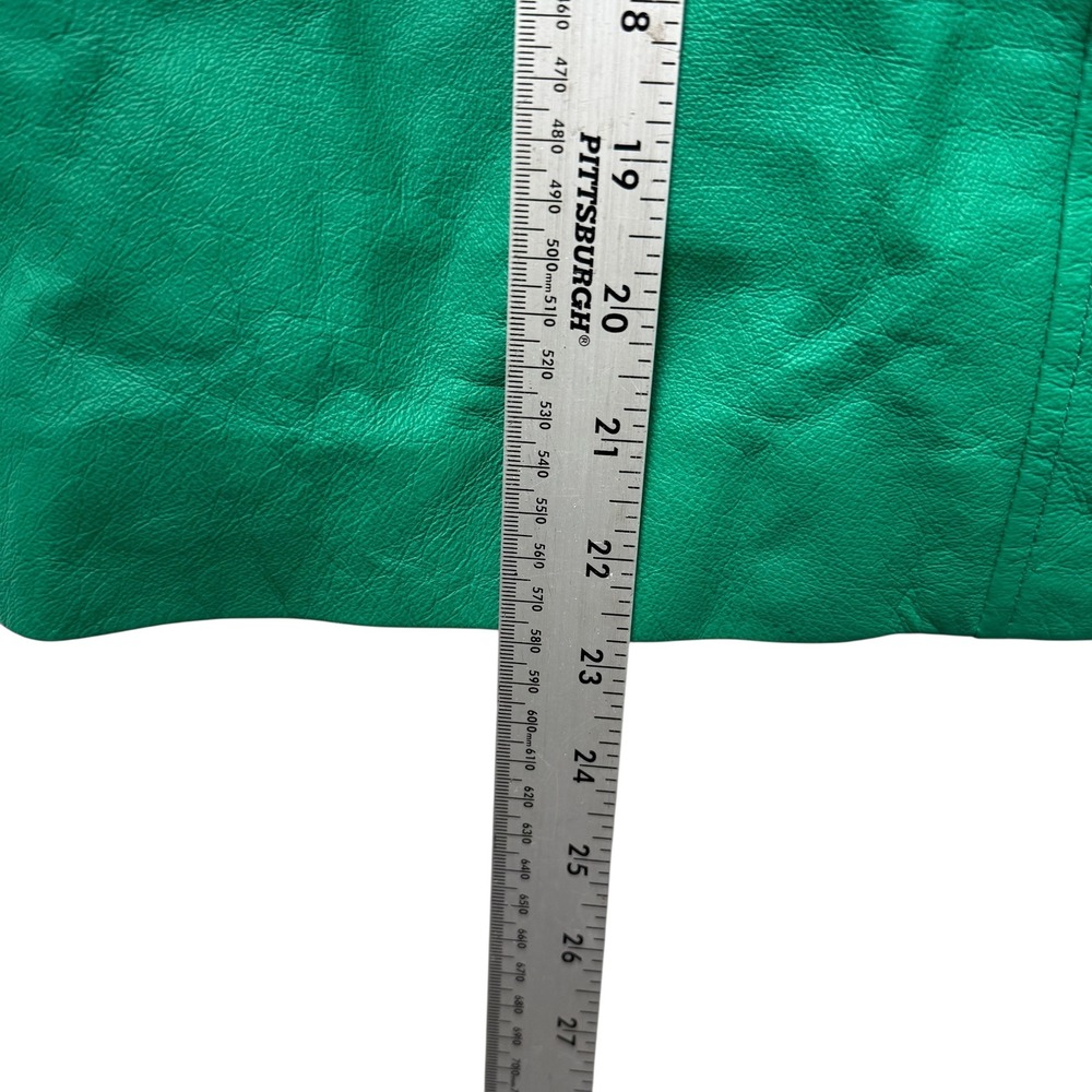 Vintage Metrostyle Green Genuine Leather Pencil Skirt Women's Size 4 - Picture 8 of 9